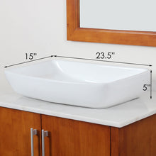 Load image into Gallery viewer, ELITE High Temperature Grade A Ceramic Bathroom Sink With Unique Rectangle Design 10059