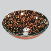 Load image into Gallery viewer, Unique Double Layers Glass Sink w. Round Rings Textures 116E