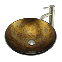 Load image into Gallery viewer, ELITE Tempered Glass Vessel Sink Golden Wrinkles Pattern 1201
