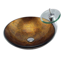Load image into Gallery viewer, ELITE Tempered Glass Vessel Sink Golden Wrinkles Pattern 1201