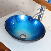 Load image into Gallery viewer, ELITE Tempered Glass Vessel Sink w. Unique Hand Painting Pattern 1203