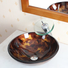 Load image into Gallery viewer, ELITE Tempered Glass Vessel Sink w. Unique Hand Painting Pattern 1204