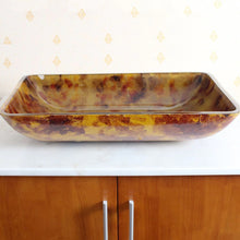 Load image into Gallery viewer, Tempered Glass Vessel Sink w. Unique Hand Painting Pattern 1205