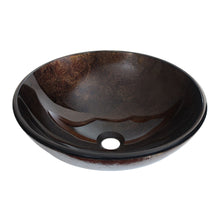 Load image into Gallery viewer, ELITE Tempered Glass Vessel Sink Black Gold Hand Painting Pattern 1208