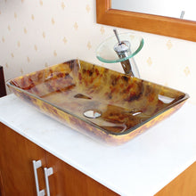 Load image into Gallery viewer, Tempered Glass Vessel Sink w. Unique Hand Painting Pattern 1205
