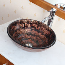 Load image into Gallery viewer, ELITE Tempered Glass Vessel Sink w. Copper Pattern 1207