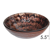 Load image into Gallery viewer, ELITE Tempered Glass Vessel Sink w. Copper Pattern 1207