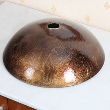 Load image into Gallery viewer, ELITE Tempered Glass Vessel Sink Black Gold Hand Painting Pattern 1208
