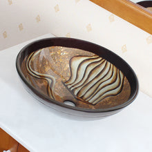 Load image into Gallery viewer, Tempered Glass Vessel Sink W. Hand Painting Pattern 1209