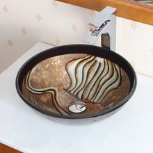 Load image into Gallery viewer, Tempered Glass Vessel Sink W. Hand Painting Pattern 1209