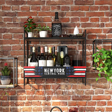 Load image into Gallery viewer, Industrial Wine Racks Wall Mounted with 6 Stem Glass Holder 23.6 in