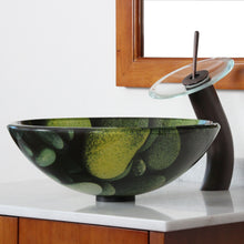 Load image into Gallery viewer, ELITE Cobblestone Pattern Tempered Glass Bathroom Sink 1302