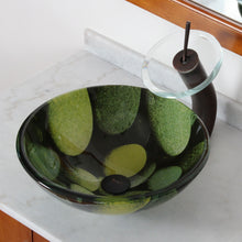 Load image into Gallery viewer, ELITE Cobblestone Pattern Tempered Glass Bathroom Sink 1302