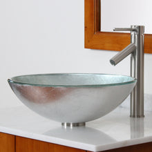 Load image into Gallery viewer, ELITE  Tempered Glass Bathroom SinK And Faucet Combo 1308+2659BN
