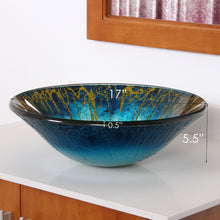 Load image into Gallery viewer, ELITE Modern Design Tempered Glass Bathroom Vessel Sink 1309