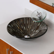 Load image into Gallery viewer, ELITE Bathroom Vessel Sink and Waterfall Faucet Combo 1311+F22TC