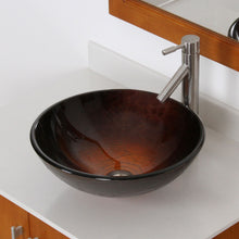 Load image into Gallery viewer, ELITE Tempered Glass Bathroom Sink And Faucet Combo 1312+2659SN