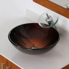 Load image into Gallery viewer, ELITE Glass Vessel Sink and Waterfall Faucet Combo 1312+F22TC