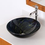 Load image into Gallery viewer, ELITE Modern Design Tempered Glass Bathroom Vessel Sink 1403