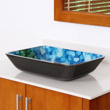 Load image into Gallery viewer, ELITE Rectangle Cloud Style Art Tempered Glass Vessel Sink 1406
