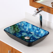 Load image into Gallery viewer, ELITE Rectangle Cloud Style Art Tempered Glass Vessel Sink 1406
