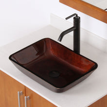 Load image into Gallery viewer, ELITE Rectangle Artistic Bronze Tempered Glass Vessel Sink 1407