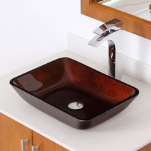 Load image into Gallery viewer, ELITE Rectangle Artistic Bronze Tempered Glass Vessel Sink 1407