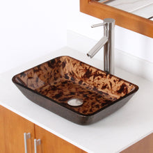 Load image into Gallery viewer, ELITE Rectangle Artistic Bronze Tempered Glass Vessel Sink 1409