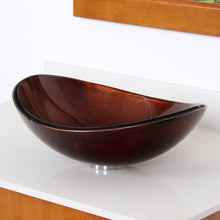 Load image into Gallery viewer, ELITE Unique Oval Artistic Bronze Tempered Glass Sink 1411