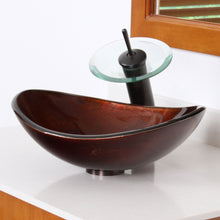 Load image into Gallery viewer, ELITE Unique Oval Artistic Bronze Tempered Glass Sink 1411