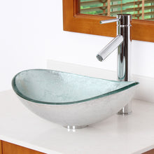 Load image into Gallery viewer, ELITE Unique Oval Artistic Silver Tempered Glass Sink 1412
