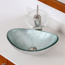 Load image into Gallery viewer, ELITE Unique Oval Artistic Silver Tempered Glass Sink 1412