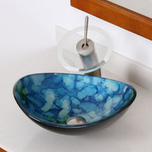 Load image into Gallery viewer, ELITE Unique Oval Cloud Style Tempered Glass Bathroom Sink 1413