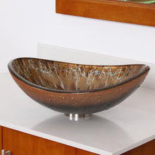 Load image into Gallery viewer, ELITE Unique Oval Artistic Bronze Tempered Glass Sink 1415