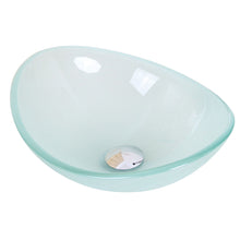 Load image into Gallery viewer, ELITE Unique Oval Frosted Tempered Glass Bathroom Sink 1416