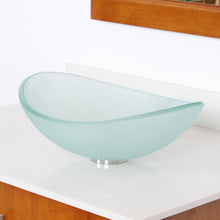 Load image into Gallery viewer, ELITE Unique Oval Frosted Tempered Glass Bathroom Sink 1416