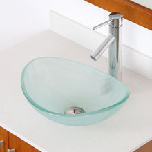 Load image into Gallery viewer, ELITE Unique Oval Frosted Tempered Glass Bathroom Sink 1416