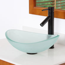 Load image into Gallery viewer, ELITE Unique Oval Frosted Tempered Glass Bathroom Sink 1416