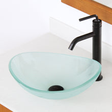 Load image into Gallery viewer, ELITE Unique Oval Frosted Tempered Glass Bathroom Sink 1416