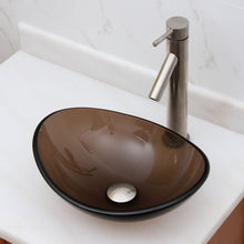 Load image into Gallery viewer, ELITE Unique Oval Transparent Brown Tempered Glass Sink 1417