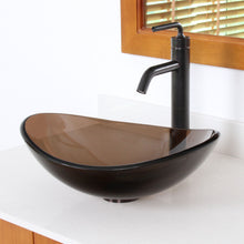 Load image into Gallery viewer, ELITE Unique Oval Transparent Brown Tempered Glass Sink 1417