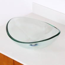Load image into Gallery viewer, ELITE Unique Oval Transparent Tempered Glass Bathroom Sink 1418