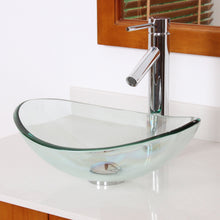 Load image into Gallery viewer, ELITE Unique Oval Transparent Tempered Glass Bathroom Sink 1418