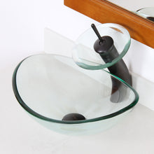 Load image into Gallery viewer, ELITE Unique Oval Transparent Tempered Glass Bathroom Sink 1418