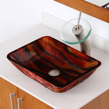 Load image into Gallery viewer, ELITE Lava Rectangle Tempered Glass Bathroom Vessel Sink 1419