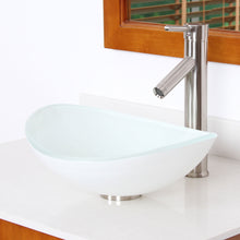 Load image into Gallery viewer, ELITE White Oval Tempered Glass Bathroom Vessel Sink 1420
