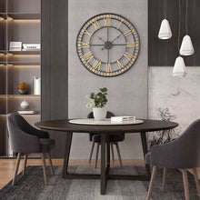 Load image into Gallery viewer, Jeezi Oversize Roman Numeral Modern Metal Wall Clock, Gold Finish with Black Hands (2 colors)