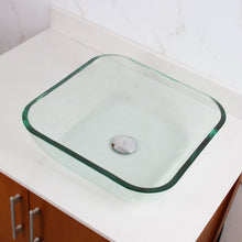 Load image into Gallery viewer, ELITE Transparent Square Tempered Glass Vessel Sink 1501