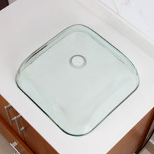 Load image into Gallery viewer, ELITE Transparent Square Tempered Glass Vessel Sink 1501