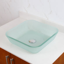 Load image into Gallery viewer, ELITE Frosted Square Tempered Glass Bathroom Vessel Sink 1502